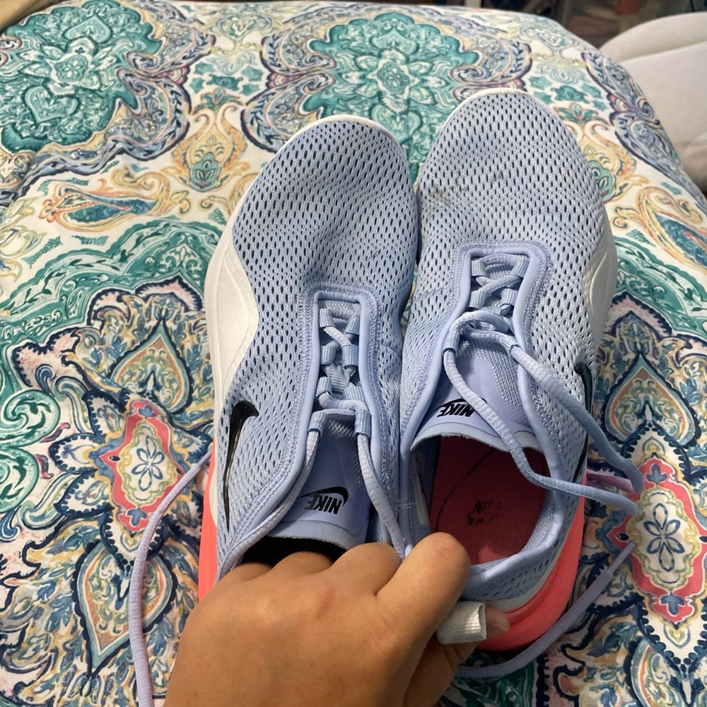 Nike Sky Blue and Coral Athletic Shoes